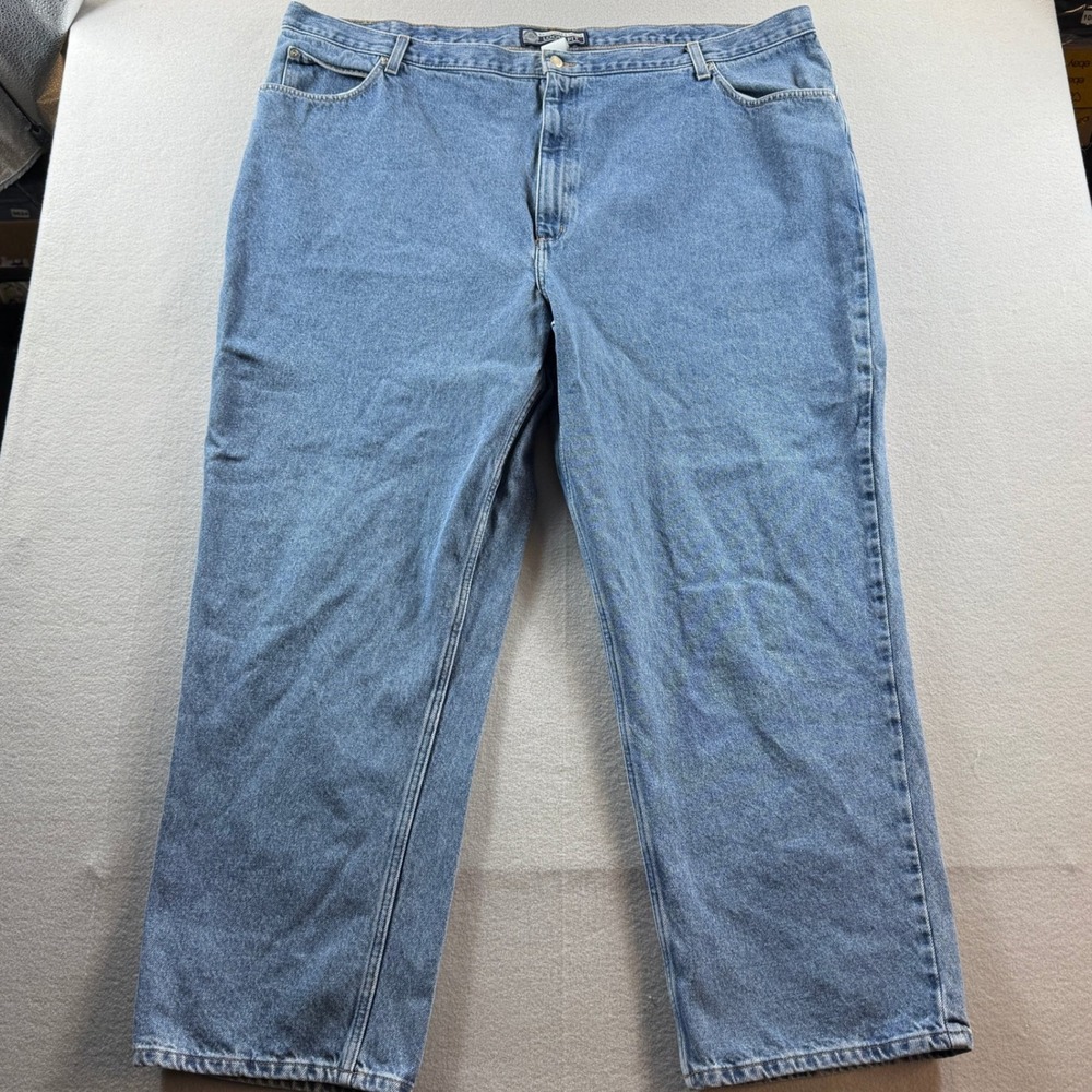 Roundtree & Yorke Jeans Mens 52 Blue Loose Fit Denim Straight Leg 52x32